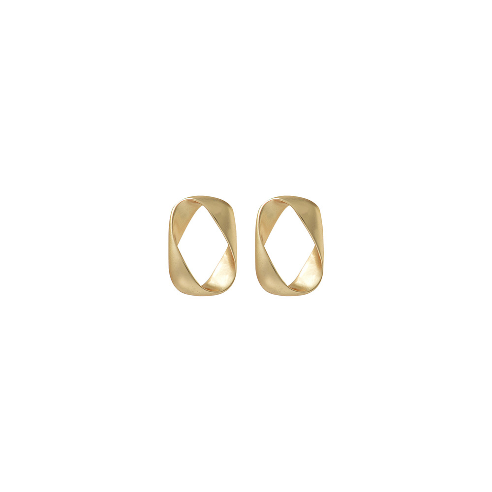 New S925 Silver Hollow Earrings Simple Fashion Alloy Matte Earrings display picture 5