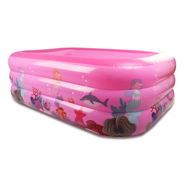 Cartoon inflatable fuchsia swimming pool play in water for swimming