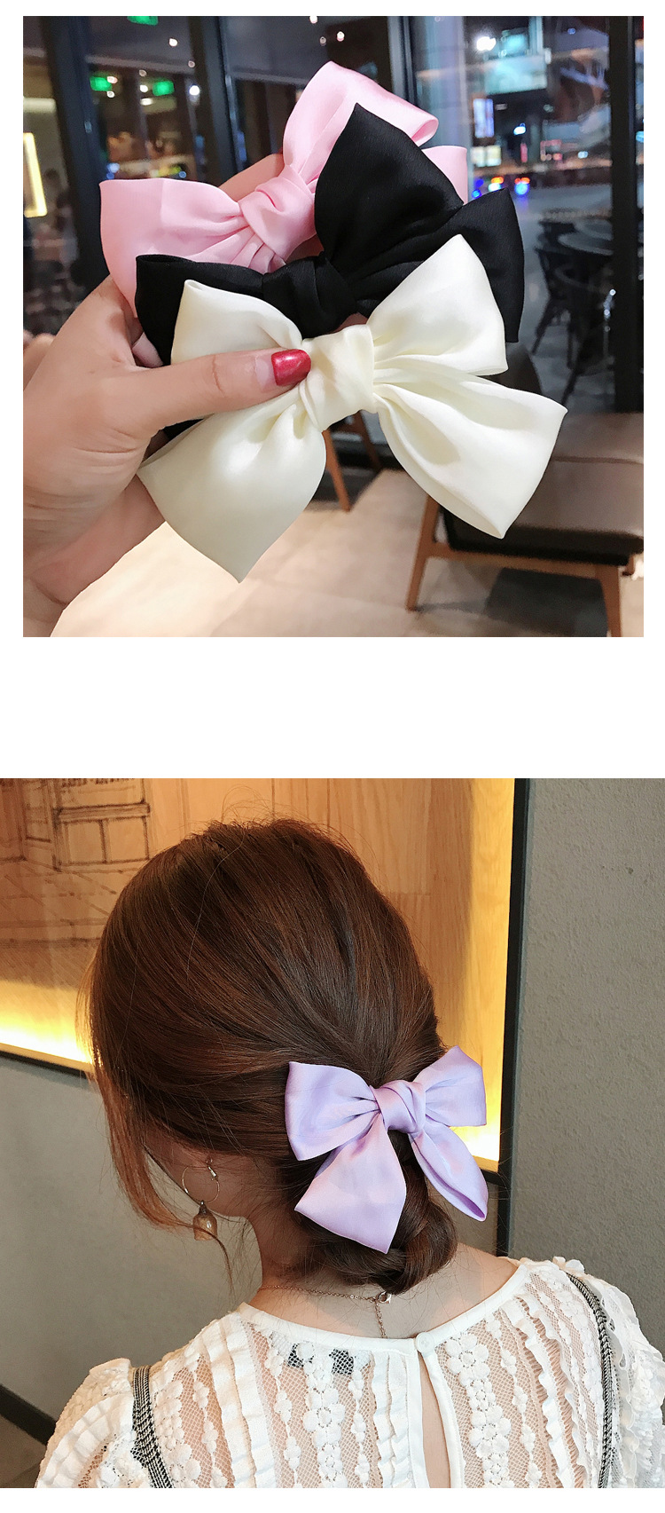 Korean Princess Bow Hairpin Retro Top Clip Back Head Clip Hairpin Wholesale display picture 2