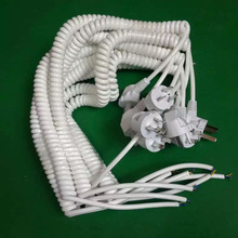 PU彈簧帶插頭電源線 PVC美式國標 歐規3芯0.75 1.0平方伸縮電源線