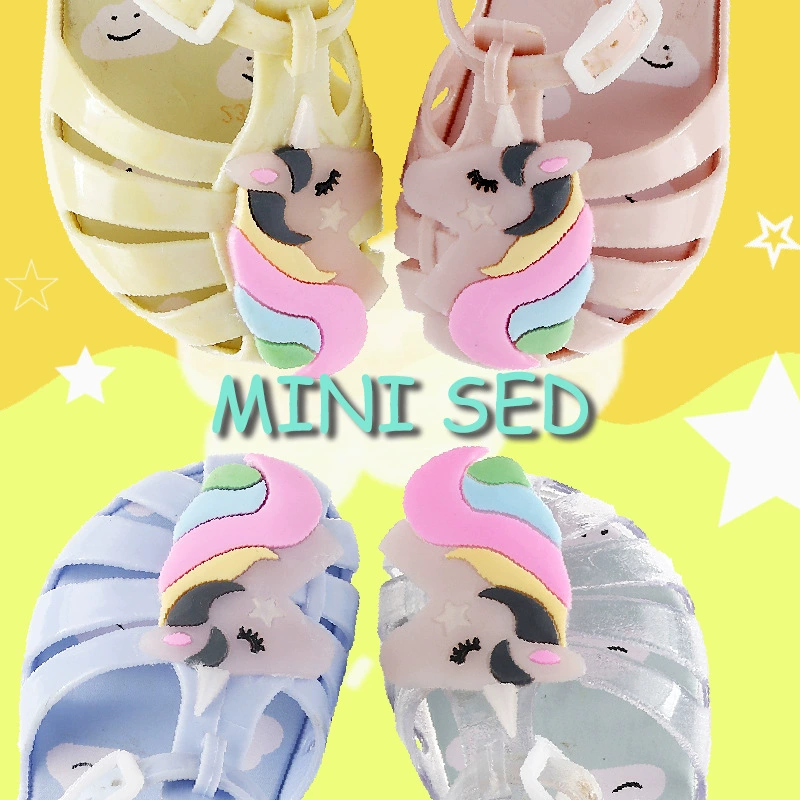 Mini sed2022 лето новый единорог желе детская обувь спот бесплатно