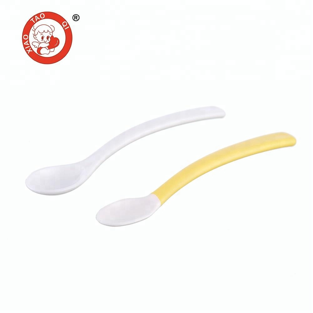 Poco travieso suministros bebé cuchara de silicona suave cabeza cuchara PP cuchara bebé alimentación vajilla