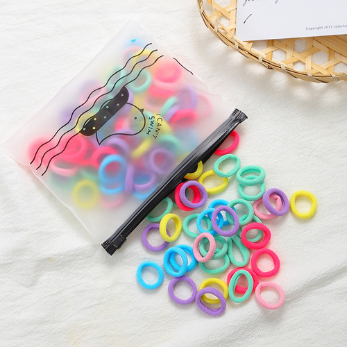 100 bags of candy-colored rubber bands for women, ins forest-style hair ties that do not hurt hair, high elasticity and durability, basic hair ropes