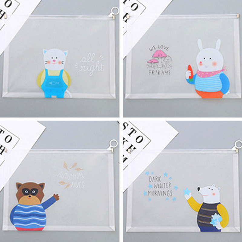 Cartoon capacious three dimensional stationery for documents with zipper