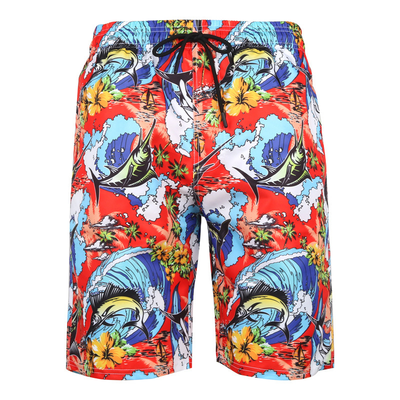 2022新款男式速干沙滩裤跨境热卖休闲短裤3D印花大码运动裤