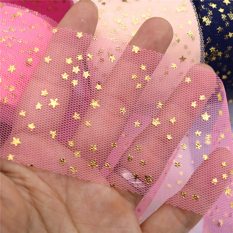 Bronzing Five-pointed Star Net Yarn Roll Children Bow Hairpin Princess Doll Yarn Skirt Accessories display picture 7