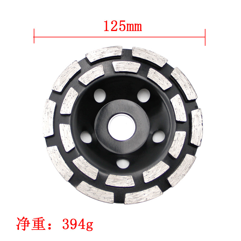 Muela abrasiva de doble fila de diamante negro al por mayor transfronterizo para molienda eléctrica 115-125-180mm Disco de molienda de pared