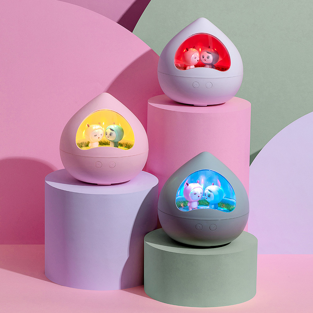 乐乐多新品卧室usb旋转音乐灯 厂家批发礼品送人电池1500毫安便携