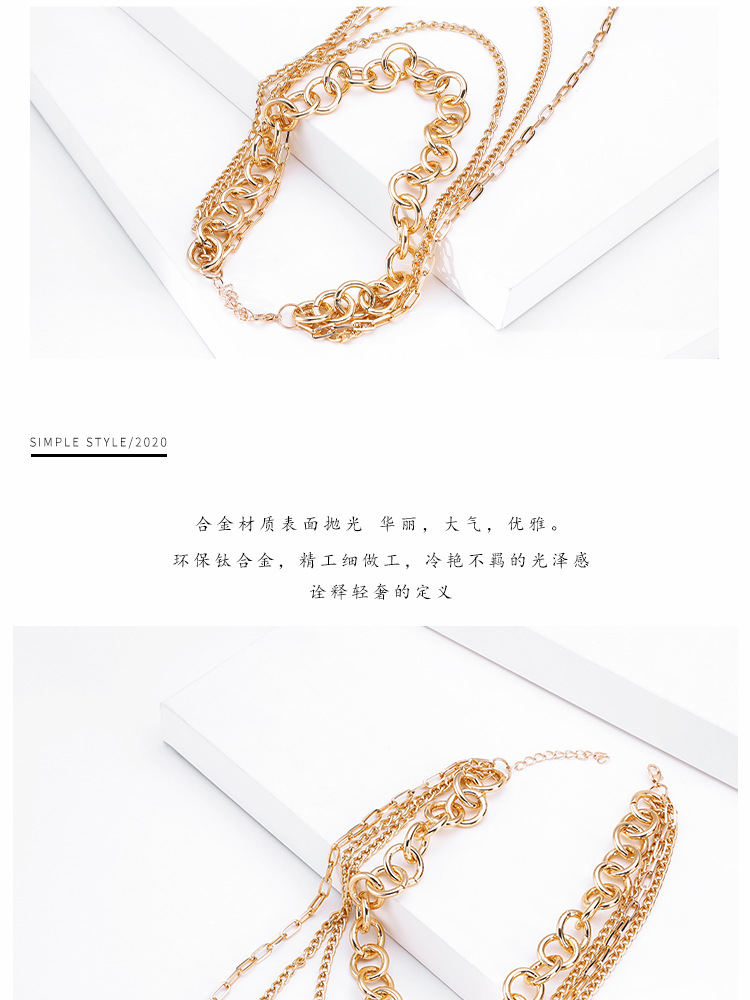 Multi-layer Hip Hop Long Necklace Wholesale display picture 5