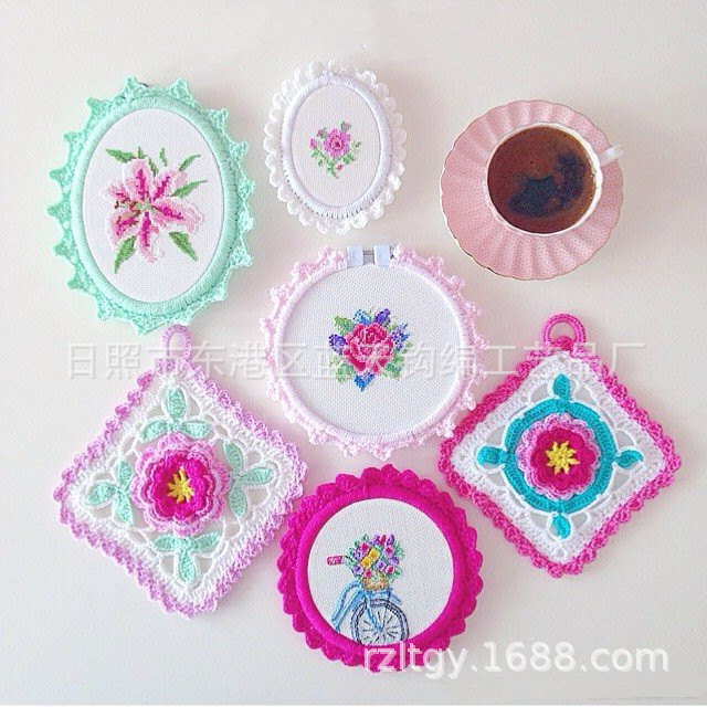 加工手钩花，钩针毛线花，钩针手钩花毛线饰品，钩针工艺品