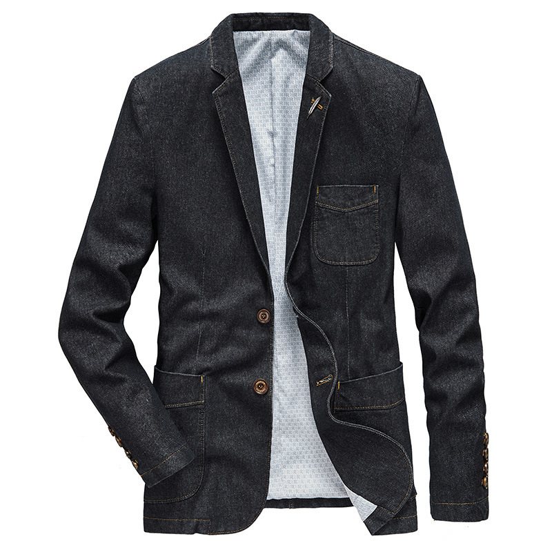 Amazon traje juvenil casual Denim traje chaqueta suelta más tamaño traje casual moda chaqueta transfronteriza