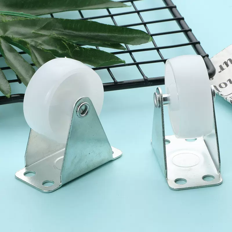 白PP定向脚轮平板轮白色 塑料小轮子手推车轮白色固定脚轮白色