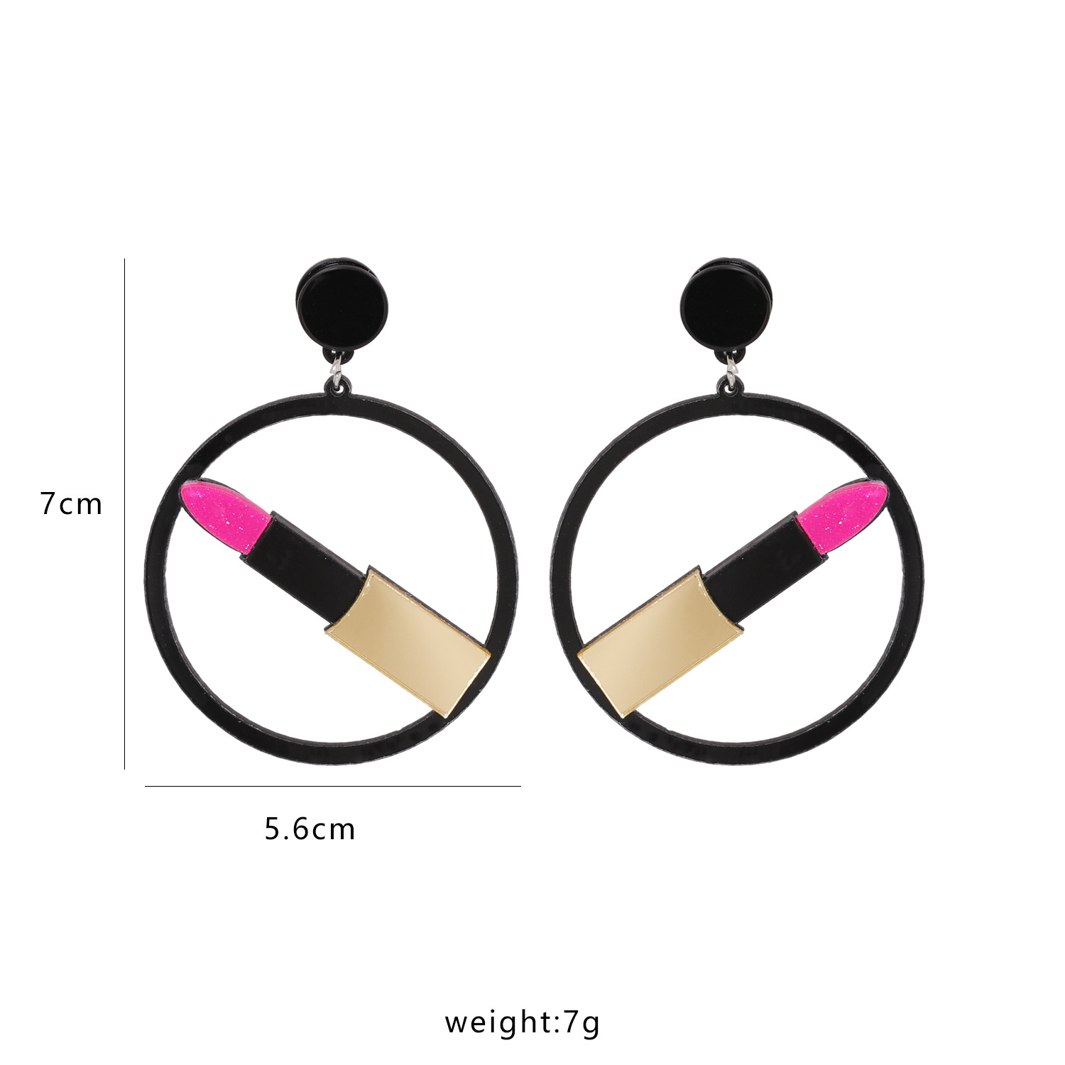 Fashion Lipstick Circle Earrings display picture 1