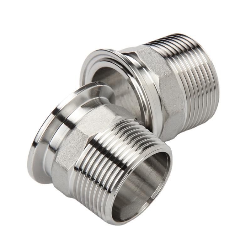 卫生级快装六角外丝304不锈钢卡盘外螺纹接头卡箍式快速丝扣BPST