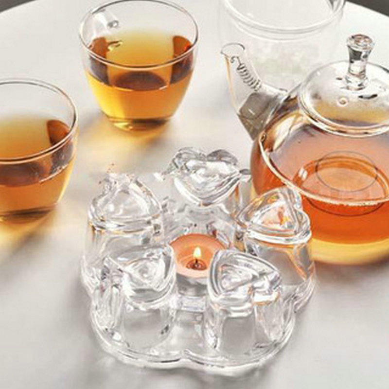 Glass tea set heart shaped