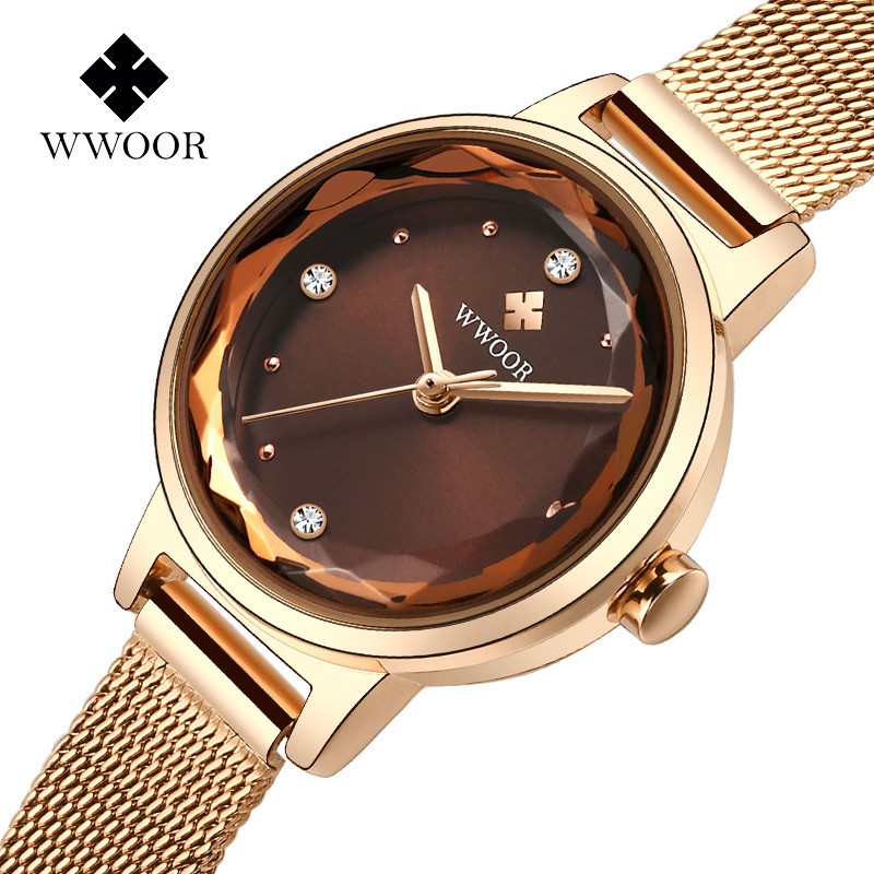 Wwoor Holding amor nuevo reloj de cuarzo moda las mujeres impermeable calendario rhinestone moda estudiante Bowl reloj 8871