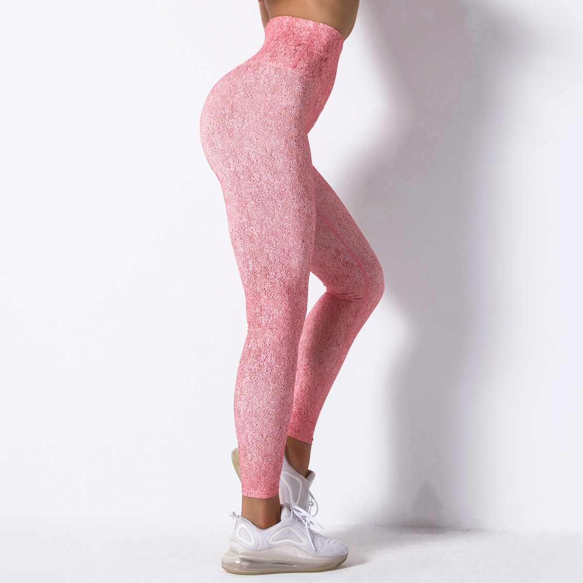 Digital Print High-Waist Stitching Stretch Yoga Pants NSLX12861