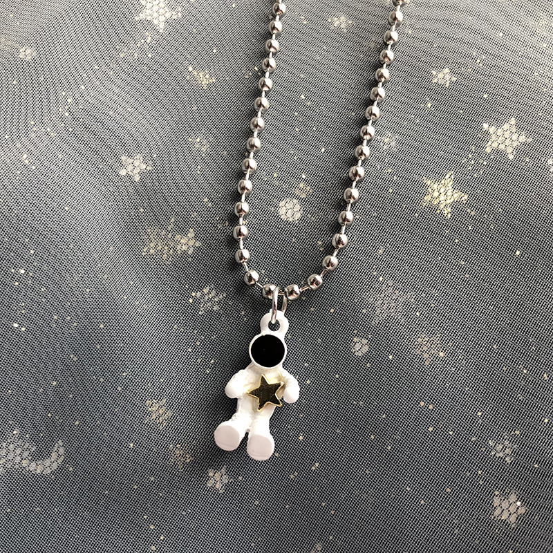 INS Style Astronaut Alloy Plating Unisex Pendant Necklace 1 Piece