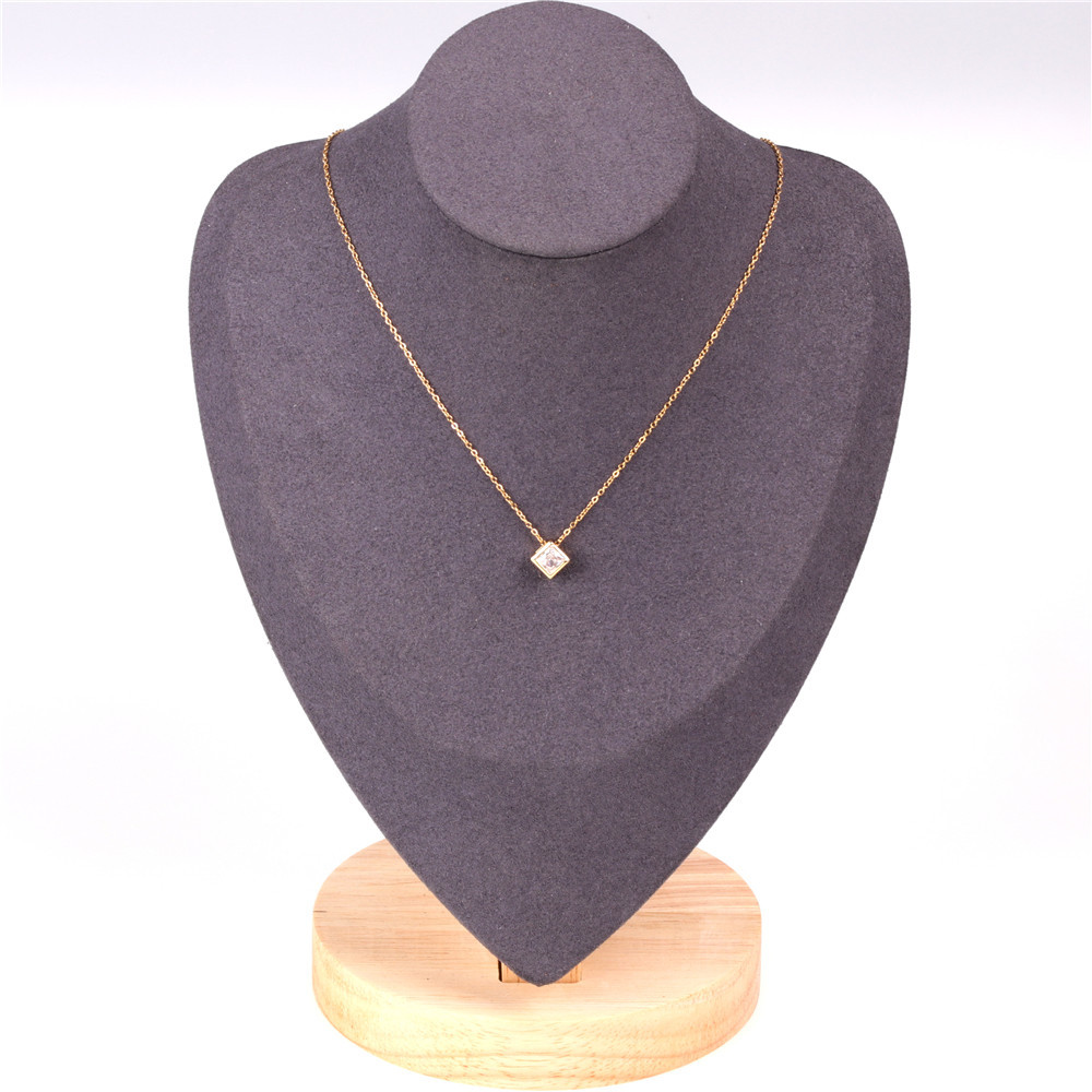 New Fashion Rubik&#39;s Cube Large Zircon Necklace Color Retention Stainless Steel Clavicle Chain Wholesale display picture 3