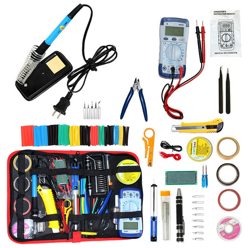 调温电烙铁套装 亚马逊跨境万用表带电烙铁套装组合工具包