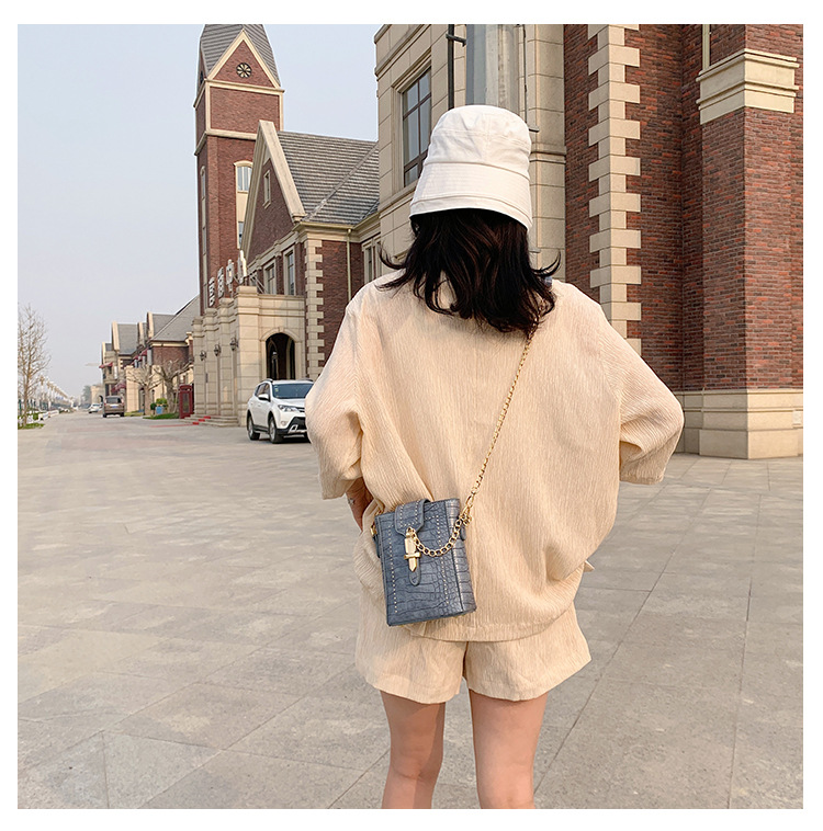 New Trendy Wild One-shoulder Messenger Chain Crocodile Pattern Mobile Phone Bag display picture 27