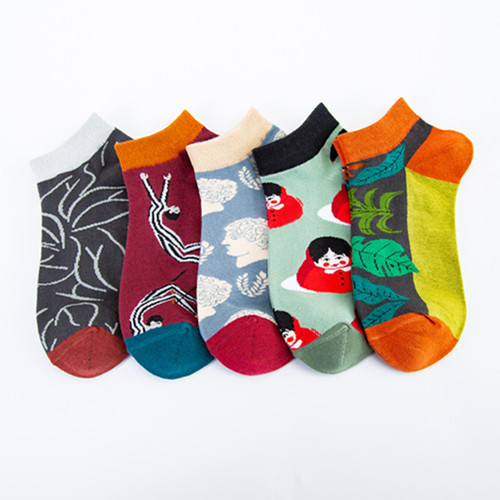 Spring and Summer New Arrival Boat Socks Cross-border Fashion Trend Socks Multicolor Socks Casual Trendy Men and Women Socks
