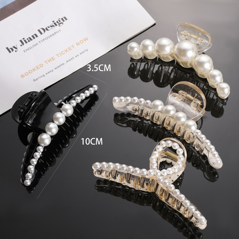 Simple Style Round Alloy Inlay Pearl Hair Claws 1 Piece display picture 1