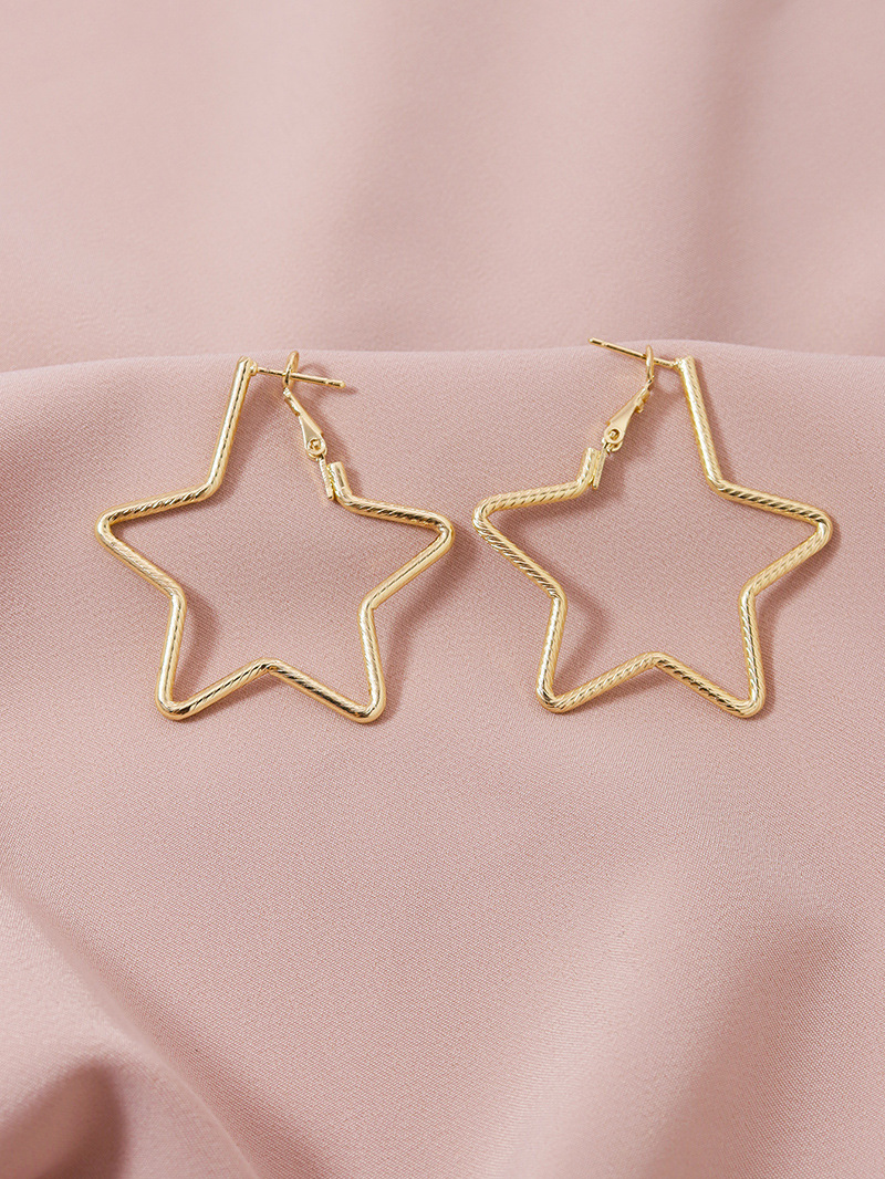 New Fashion Metal Five-pointed Star Hot-selling Alloy Earrings For Women display picture 9