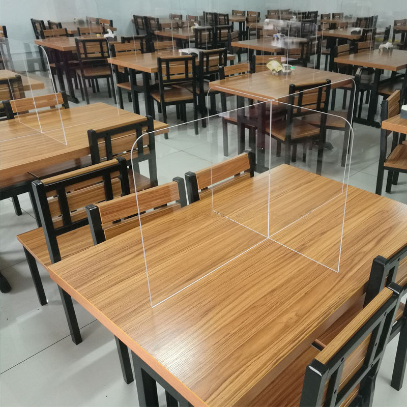 透明pc防止飞沫分隔板 企业复工学校开学高透明度不易碎食堂隔离