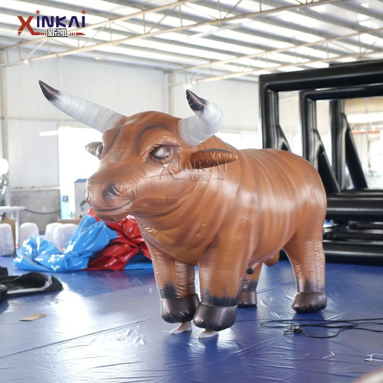 工厂定制 充气广告活动卡通气模 固定充气卡通斗牛 充气小牛卡通