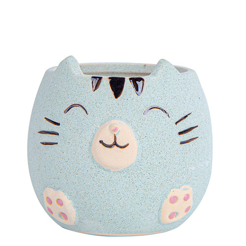 Creative cartoon animal succulent flowerpot Nordic Amazon gardening foreign trade cute cat combination ceramic mini potted plant