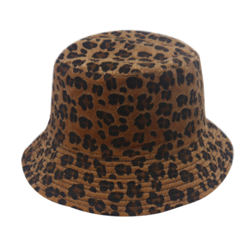 Unisexe Style Vintage Style Cool Léopard Avant-toit Plat Chapeau Seau display picture 2