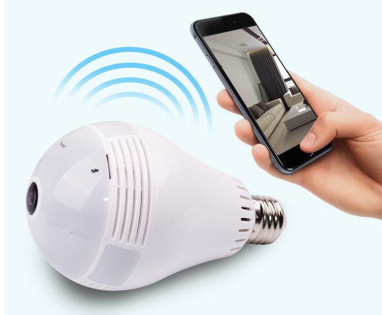 360度全景家用无线网络高清安防摄像头wifi bulb camera灯泡监控