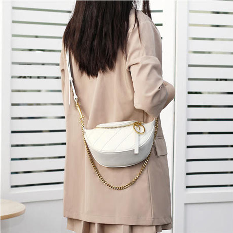 Bag 2021 new pattern Inclined shoulder bag Autumn All-match fashion genuine leather ck Chest pack Korean Edition girl Waist pack