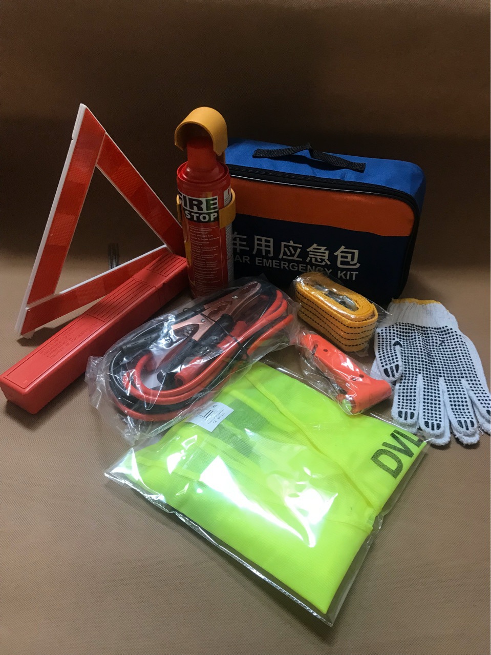 Car tool kit car emergency kit car rescue kit emergency tool set fire extinguisher annual inspection gift insurance