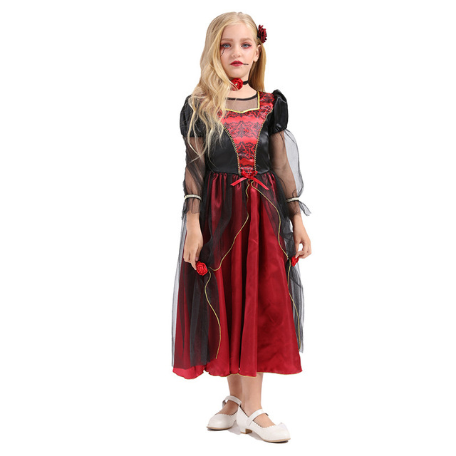 Children’s Costume Girls horror vampire Princess Dress witch cosplay costume