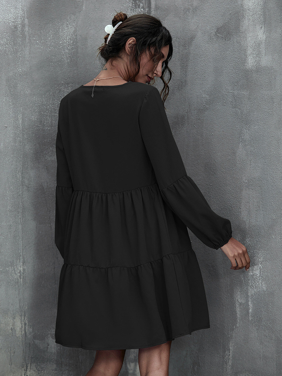 V-neck Long Sleeve Dress NSAL1938