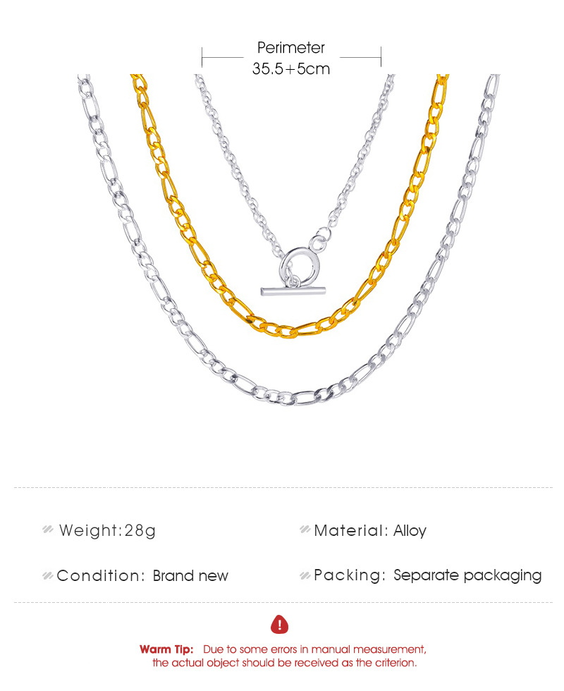 New Set Of Chains Punk Style Exaggerated Short Multi-layer Thick Chain One Word Buckle Alloy Necklace display picture 1