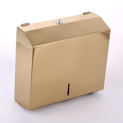 Stainless steel Wall Paper towel rack Public Health Tissue box hotel Restroom Square Shape Paper pumping Tissue box