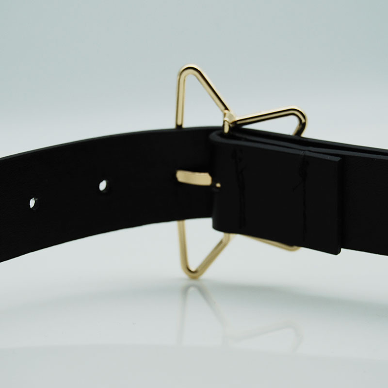 Women's Spot Single Circle Five-Pointed Star Network Red Belt Geometric Metal Buckle Fashion Personality Women's Belt details Picture