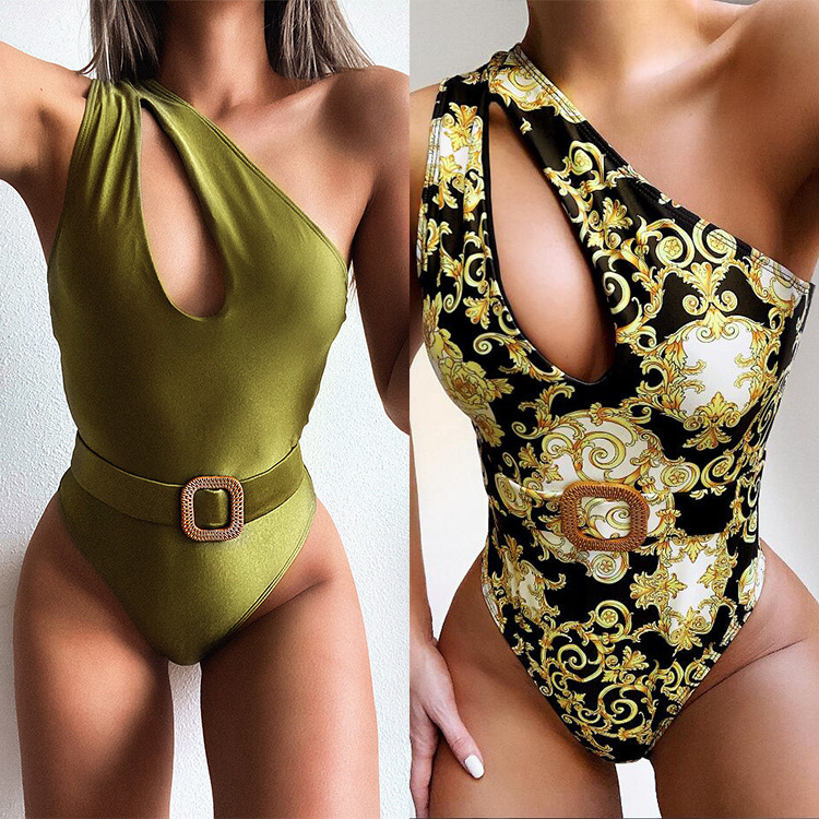 Hollow One-Shoulder Bikini One-Piece Swimsuit NSDA477