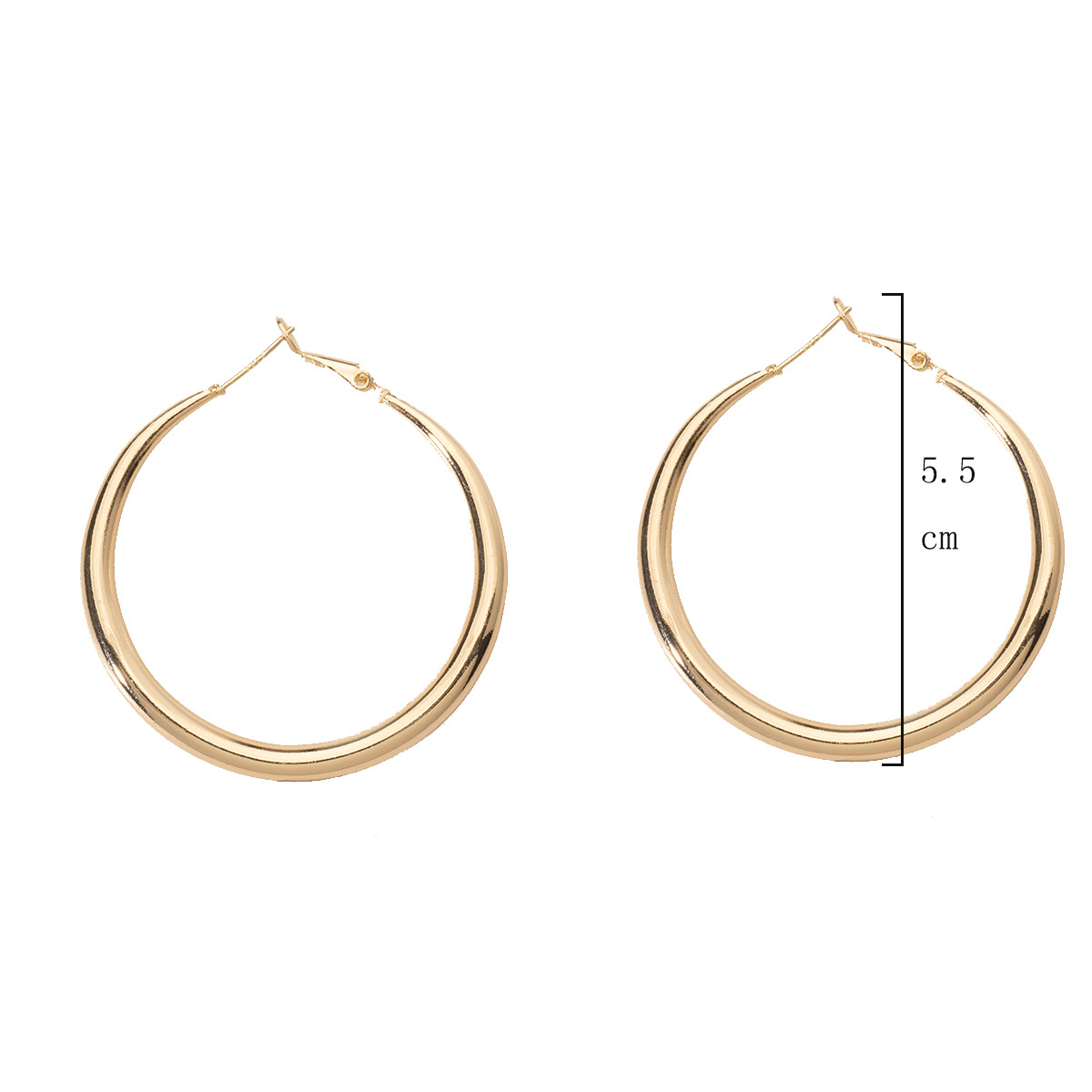Simple Exaggerated Retro Fashion Korean New Glossy Big Circle Earrings Wholesale Nihaojewerly display picture 1