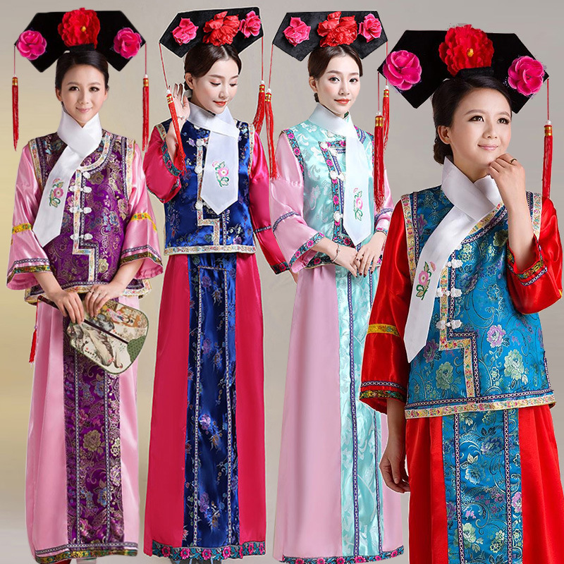 古装满清王朝公主成人还珠格格复古演出服影楼道具写真宫廷改良服 阿里巴巴