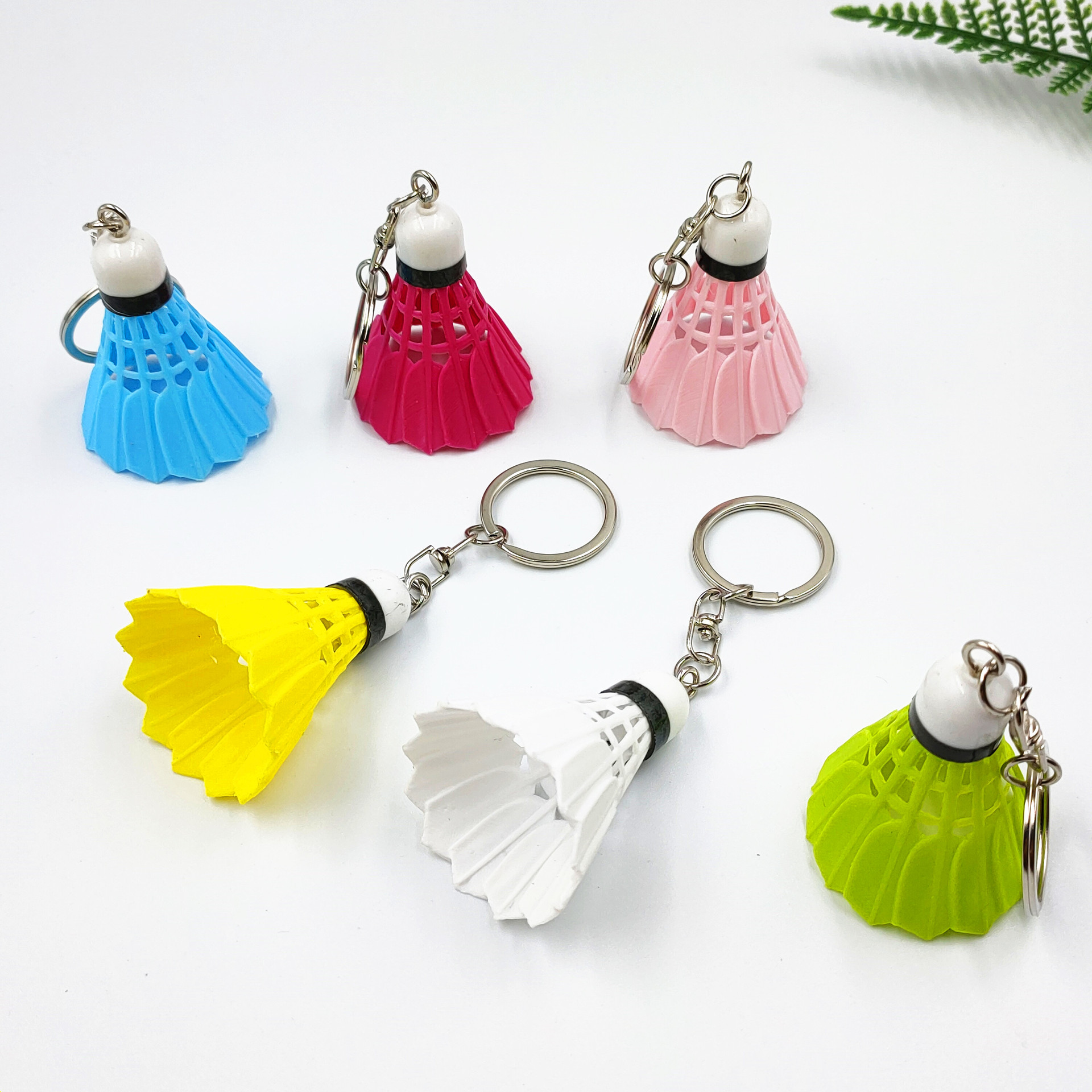 Mini simulation badminton key chain pend...