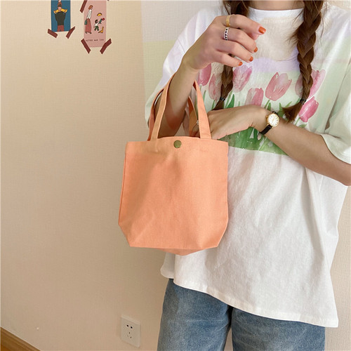 Z01 lunch bag small cloth bag solid color canvas bag lunch box bag cosmetic bag clutch bag storage women's wholesale small bag