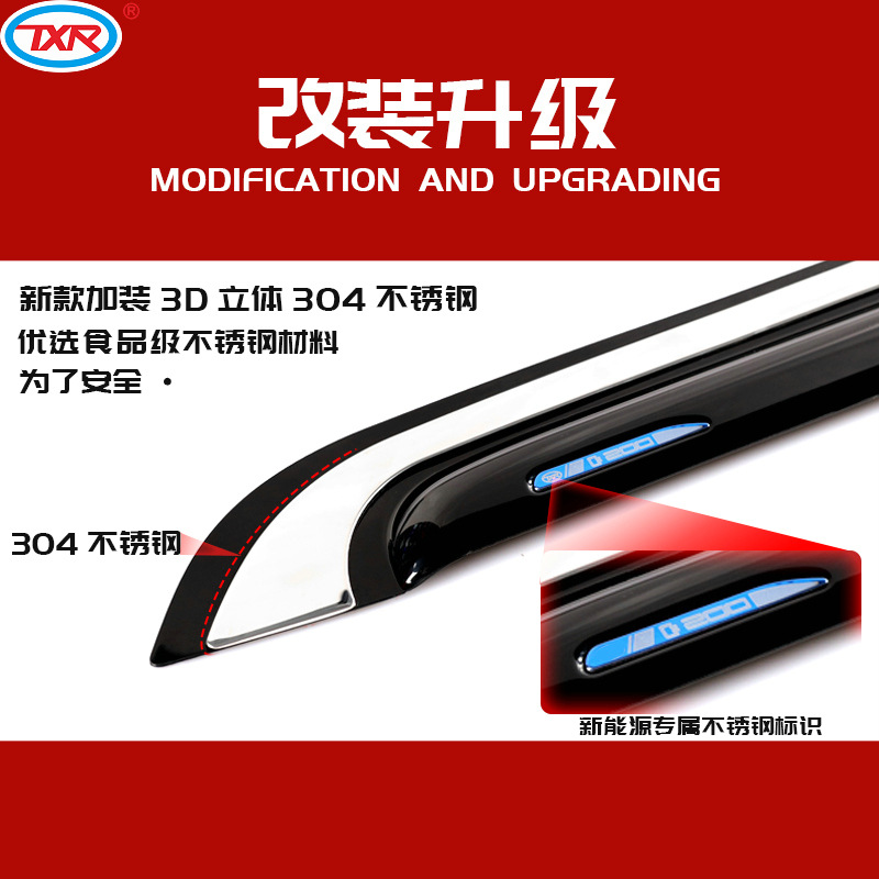Tenxinrui aplica para baojun coche E200/310W/530/510/360730 Modificación del coche lluvia ceja lluvia escudo