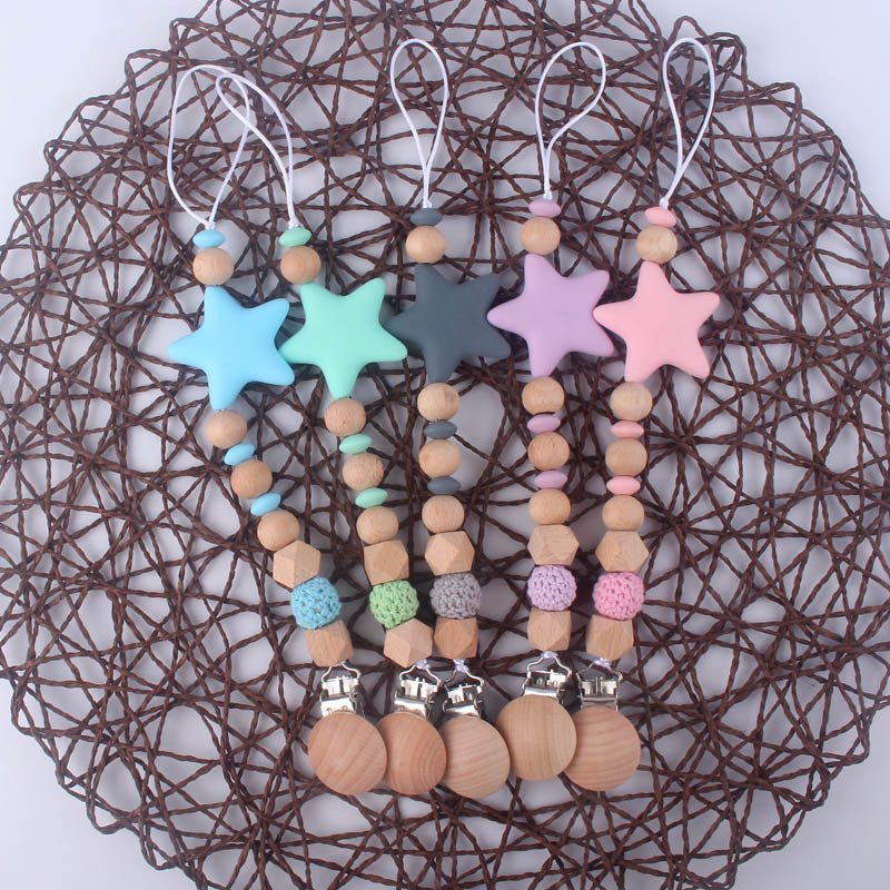 El Comercio exterior nuevo bebé chupete clip materno-infantil suministros Beech chupete cadena bebé mordedor anti-caída de la cadena anti-perdido