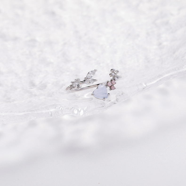 Korea fashion diamond crystal zircon flower ring micro inlaid sweet wild love flower ring wholesale nihaojewelrypicture23