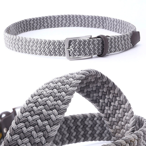 Fashion Men's Belt Woven Elastic Band No Hole Belt Men's and Women's Pin Buckle Elastic Belt Wholesale Factory