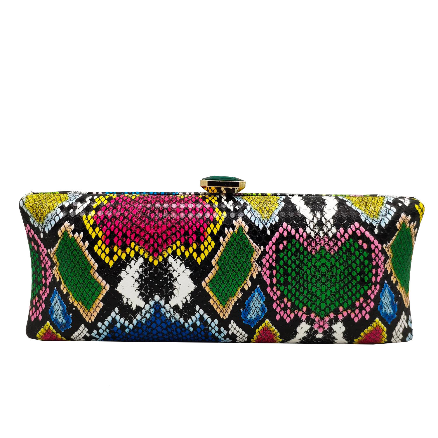 New Fashion Dinner Bag Colorful Snake Pattern Pu Female Bag Banquet Evening Bag Party Clutch display picture 6